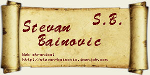 Stevan Bainović vizit kartica